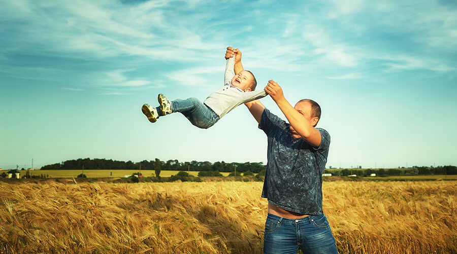 Father and Son Playing Father and Son