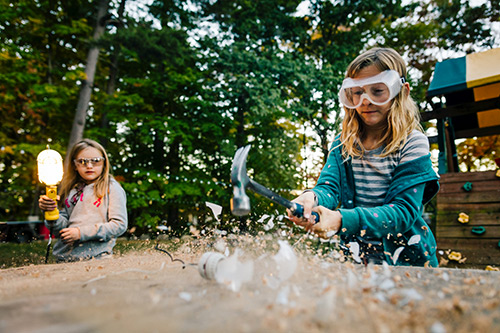 Kids conducting an experiment