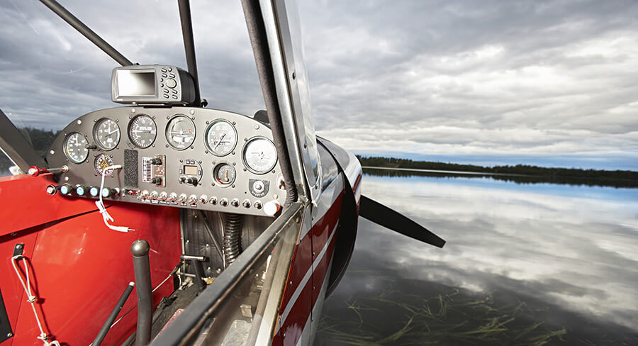 View from sea plane cockpit